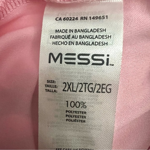 Messi 2XL Candy Pink V Neck Shirt Jersey Futbol Soccer Fandom - Picture 8 of 10